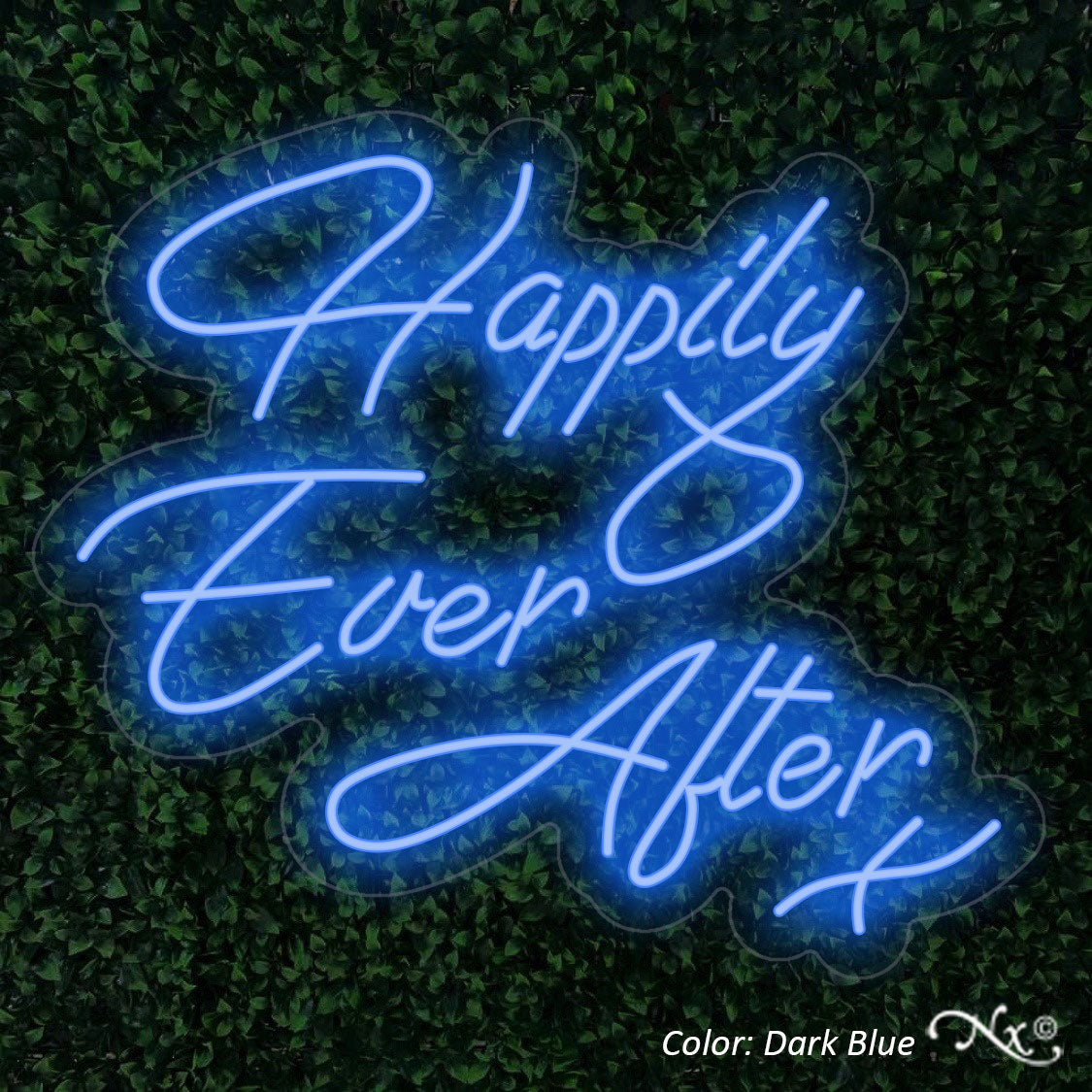 Happily Ever After Neon Sign color dark blue