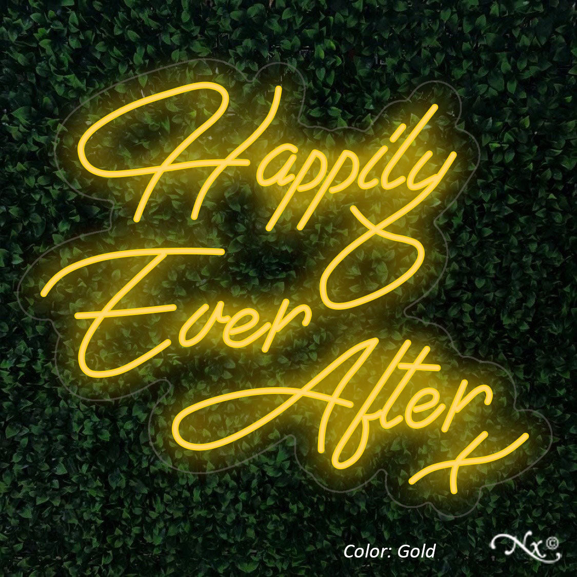 Happily Ever After Neon Sign color gold