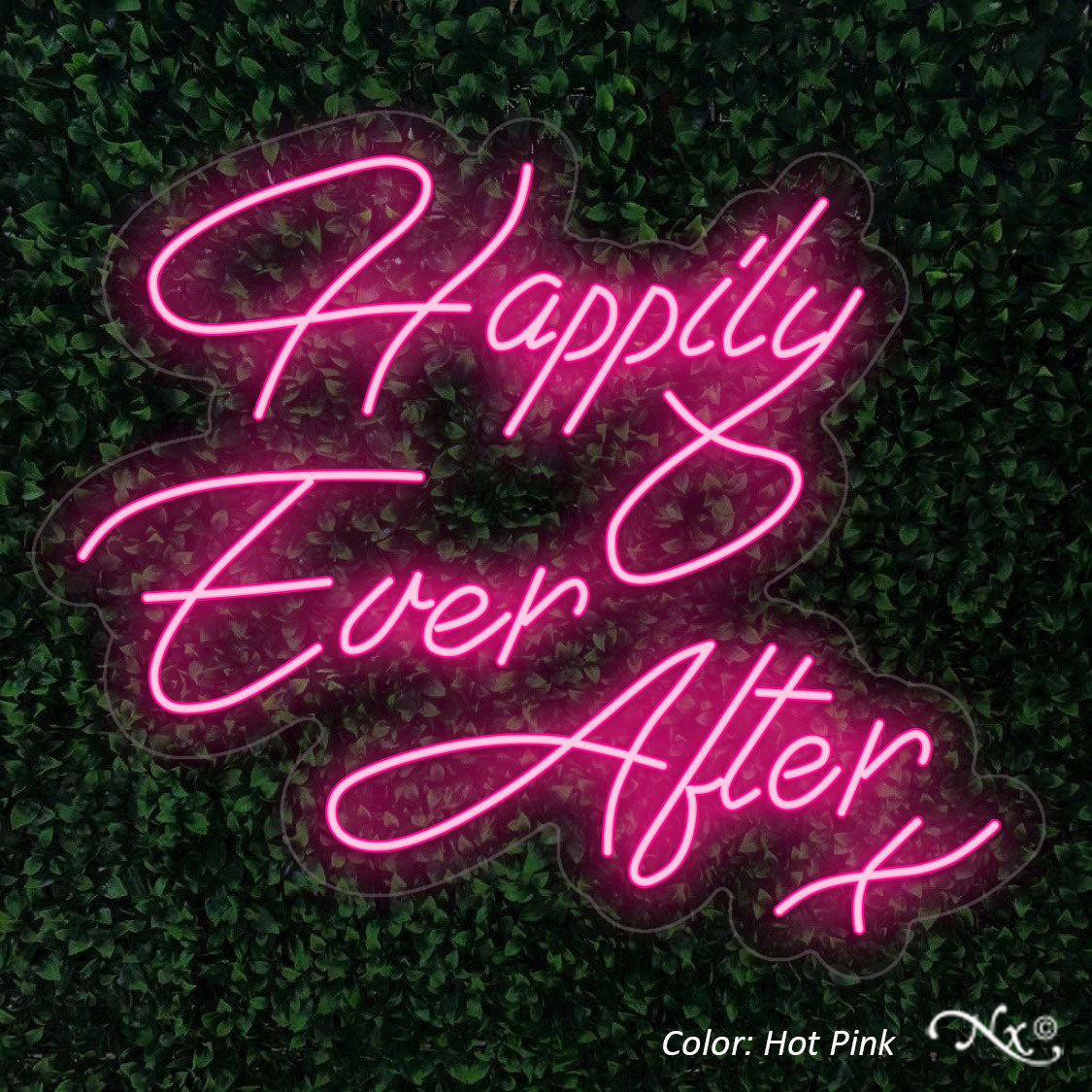Happily Ever After Neon Sign color hot pink