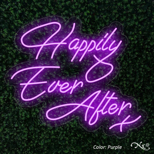 Happily Ever After Neon Sign color purple