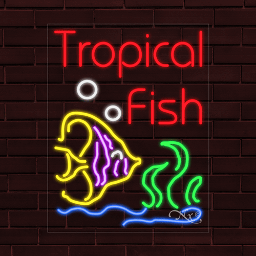 LED Tropical Fish Sign 31" x 24"