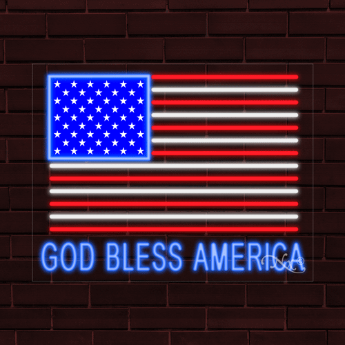 LED God Bless America Sign 31" x 24"