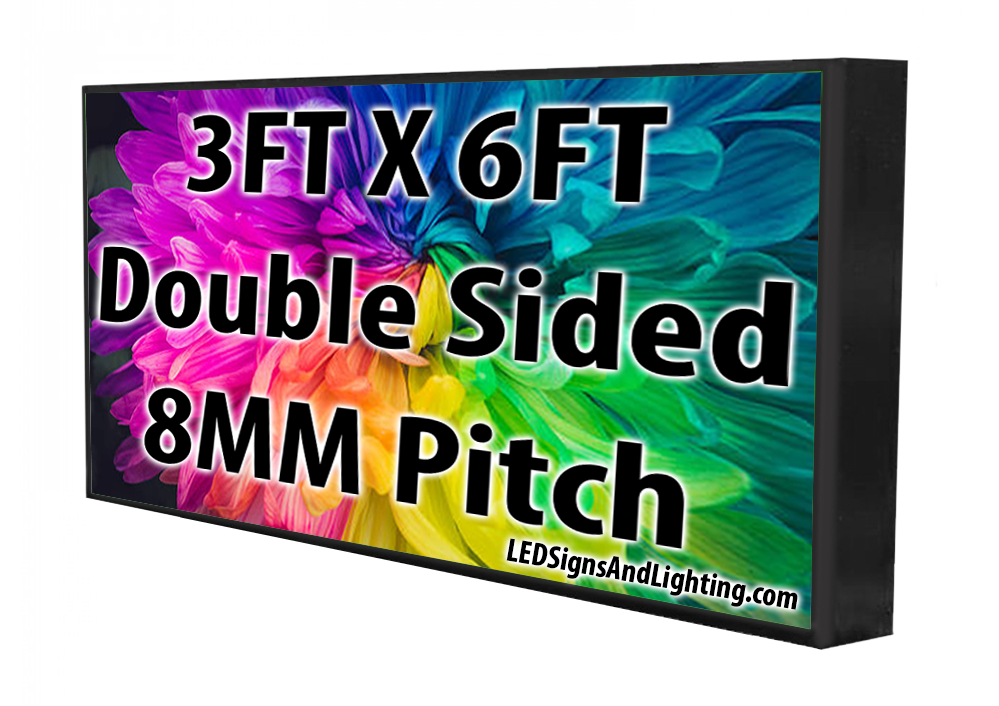 Rejse glans Forøge 3' x 6' Full Color Programmable LED Sign - Double Sided - 8mm - LED Signs  And Lighting